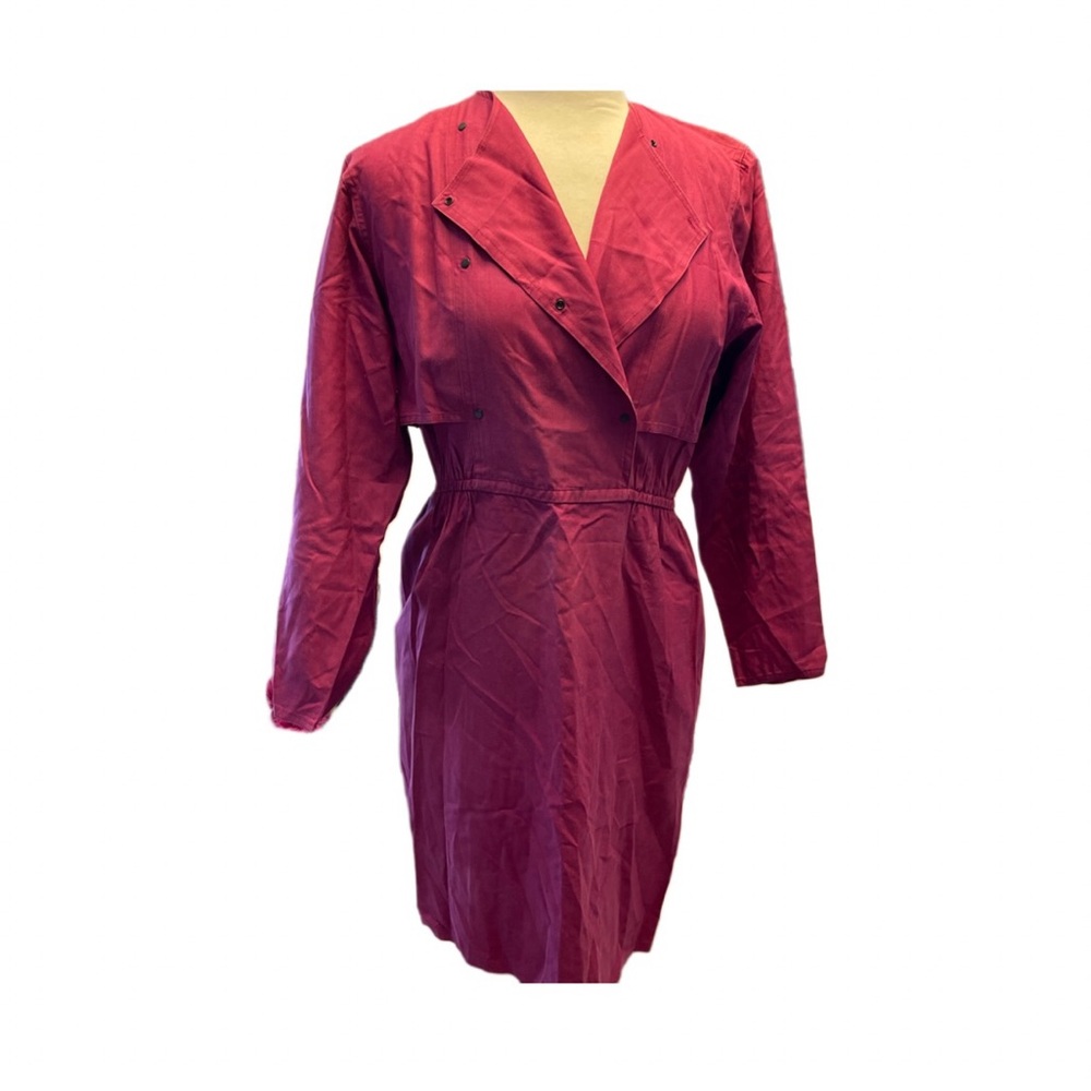 Pierre Cardin Boutique Shirt Dress 100% Silk Designer 80s 90s Retro Vintage Pink - Picture 2 of 11
